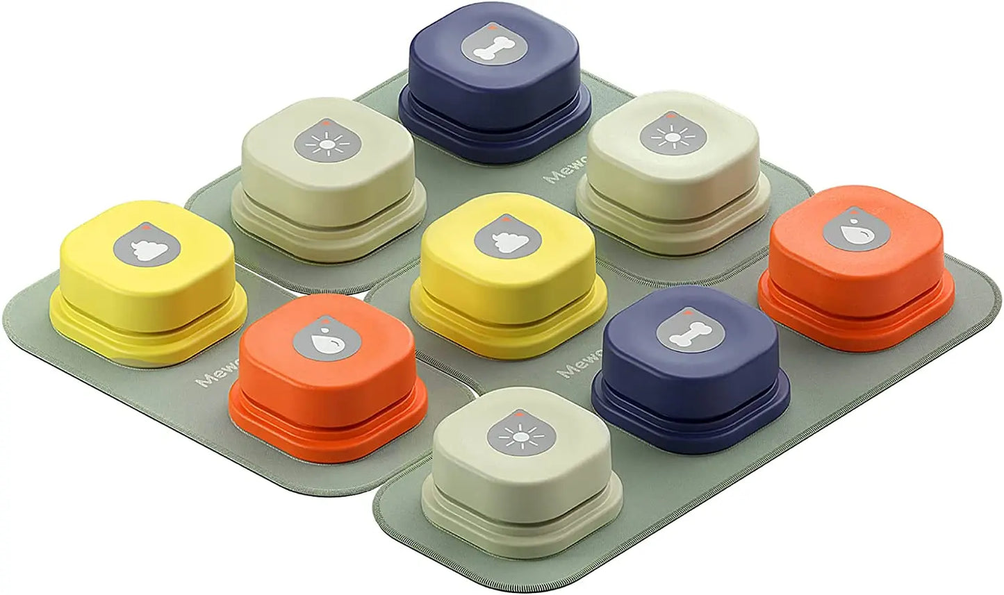 MEWOOFUN Interactive Dog Talking Buttons with Mat-Pet Communication Vocal Training- Easy To Use