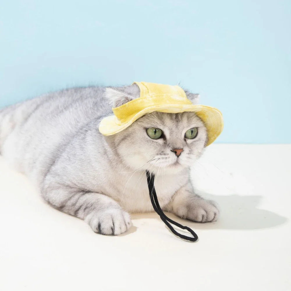 Pets Hat with Ear Holes- Adjustable Baseball Cap for SML Size Dogs- Summer Sun Cap- Costume/Apparel