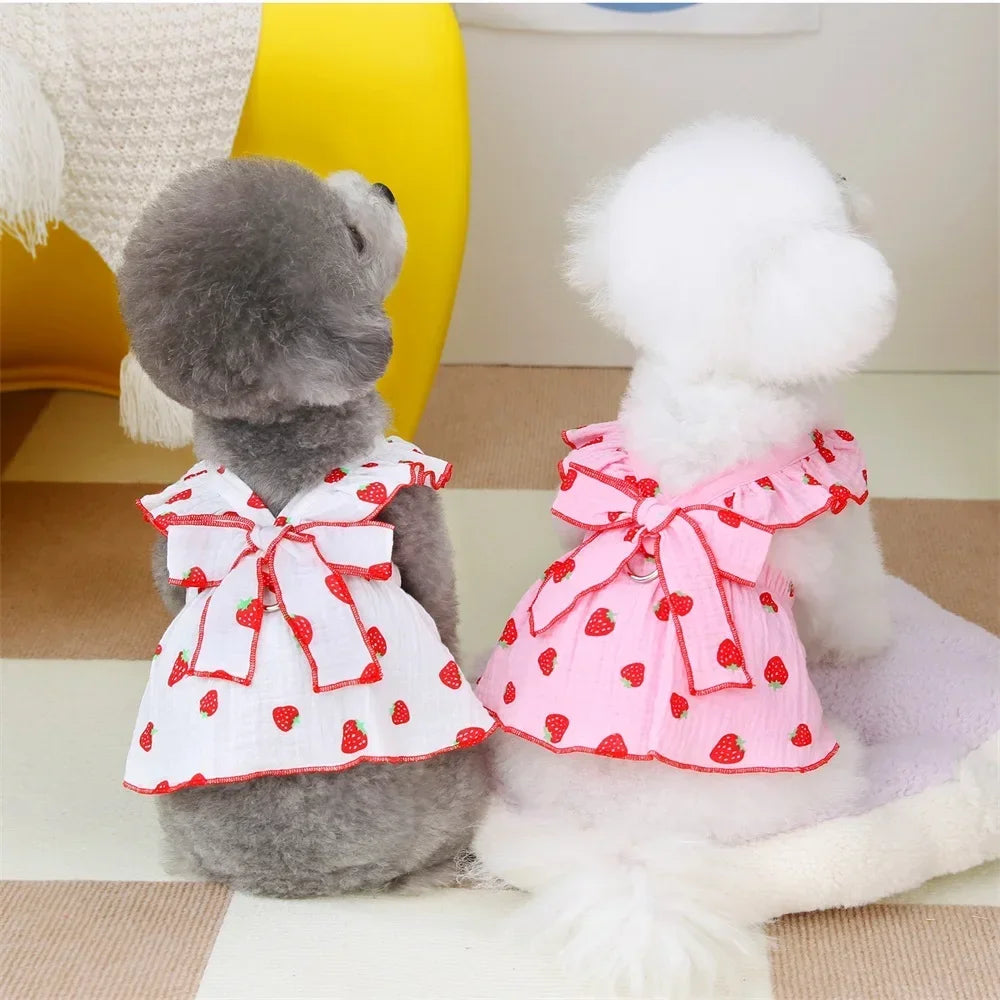 Cute Strawberry Pattern Summer Dress-light weight and adorable