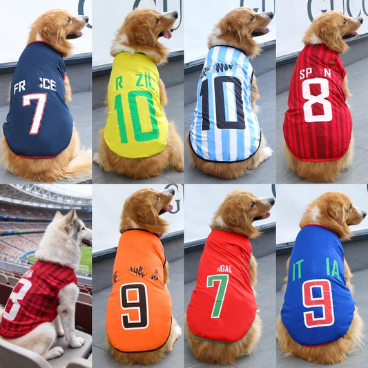 2026 Dog Soccer Jersey-Breathable Mesh-Thin Cool Summer T- Shirt- Sizes S-6XL-Soft- Quick Dry Vest-Costumes/Apparel