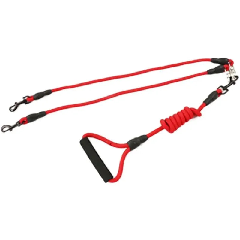 Pet Nylon Double 4 Lead Heads Dog Rope- 2 Way Coupler-Collars/Leashes