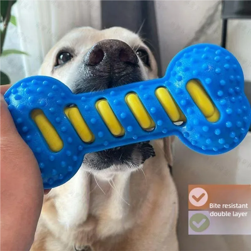 Dog Chew Toy- Teeth Cleaning Molar Stick- Rubber Bone- Toy  Interactive Stick Dog Chewing Bite Toys-Dog Toys