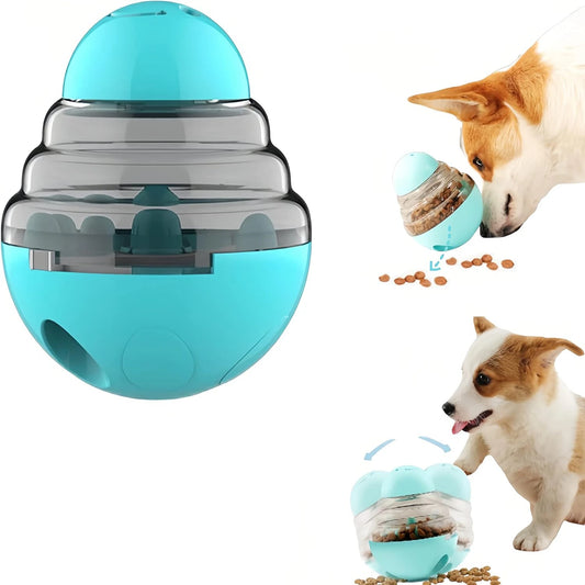 Sturdy and Interactive Slow Feeder Tumbler Toy - Engaging Food Puzzle Ball Dispenser for Small Medium Dogs