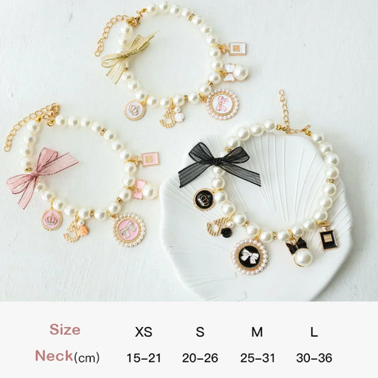 Classy Bow Pearl Collar Jewelry- Pendant Princess Necklace
