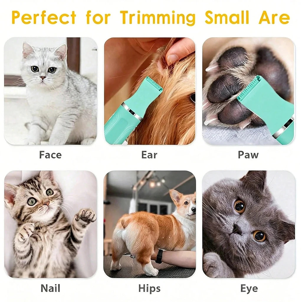 4-in-1 Pet Hair Clippers- Rechargeable Pet Trimmer Kit- Cordless- Electric Grooming Shaver with Comb Guide for Puppy Kitten-Pet Grooming