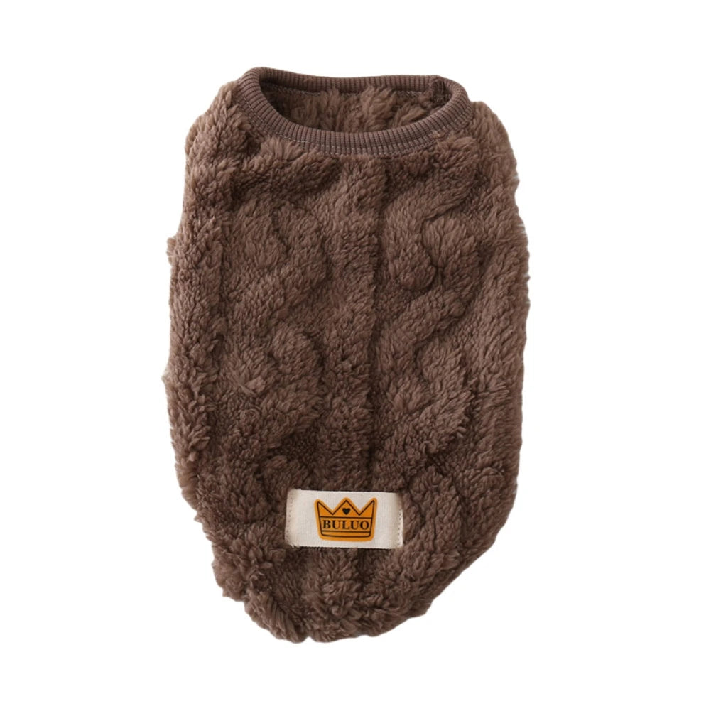 Cute Cuddly Solid Wavy Double-sided Warm Sweater -Autumn Winter -Fleece Pullover Pet Clothes for Small Medium Dogs