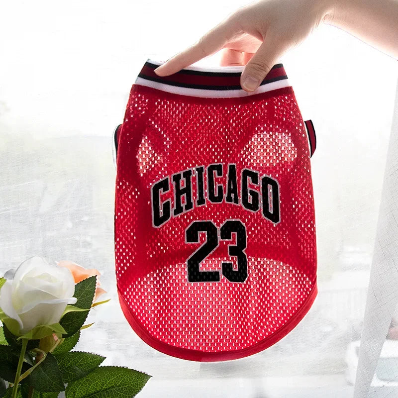 Chicago Basketball Jersey for dogs-Vest-Summer- T-Shirt for all breeds- Sizes XS to 5XL-Cosrumes/Apparel