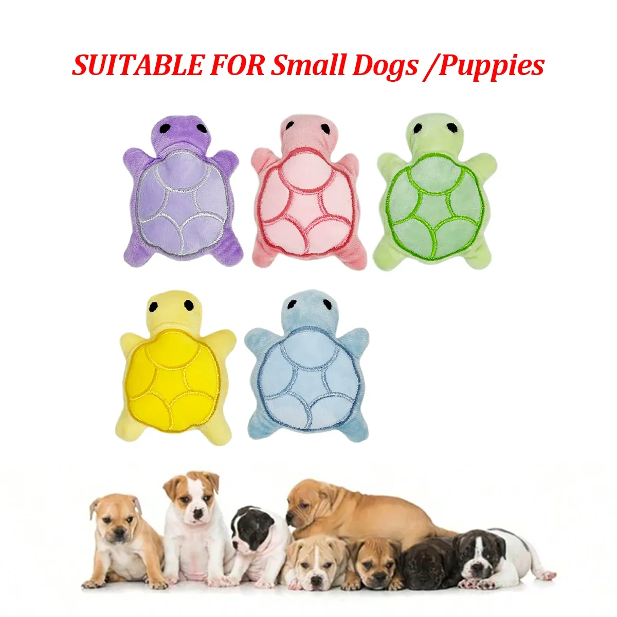Mini Cute Turtle Dog Plush Toy- Squeaky- Soft and Safe- Good for Dental Health- Suitable for Puppies/Small Dogs-Dog Toys