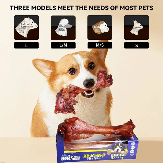 For Small /Medium size Dogs- Crispy Beef Bone Stick- Grinding Teeth and Strengthening -Delicious Nutritious Balanced Meat Flavorful Bone