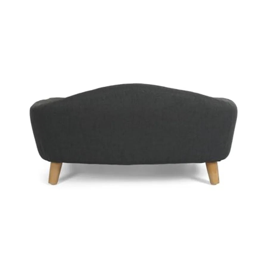 Corduroy Sofa Bed for Medium and Small Dogs- Velvet Dog Bed with Soft Cushion/Durable Wood Legs-Beds & Blankets