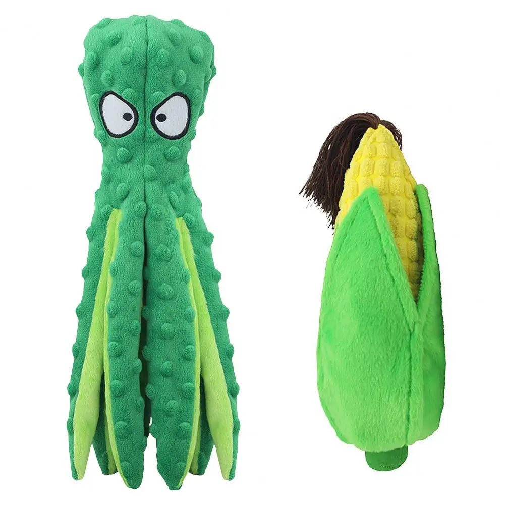 Pet Plush Toy Octopus Dog Interactive Toy Indestructible Bite Resistant Sound Puppy squeaky Octopus