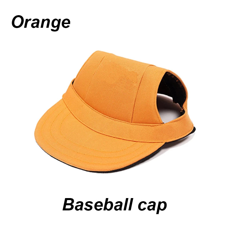Dog Sunscreen Baseball Cap- Outdoor Sports Hat With Ear Holes- Adjustable- For Small Medium Dogs Cats Caps