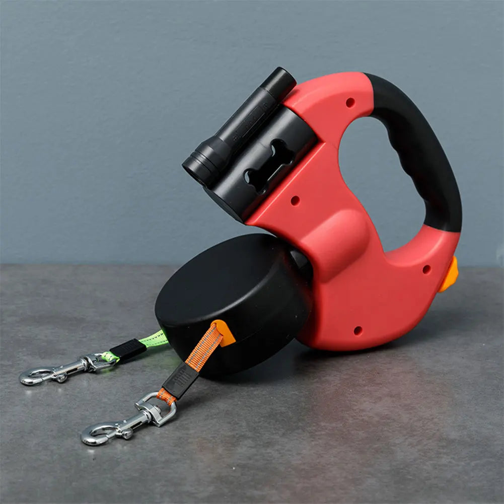Double Headed Dog Leash Traction Rope with LED Light Dog - Retractable Dog Leash for Small Medium Dogs