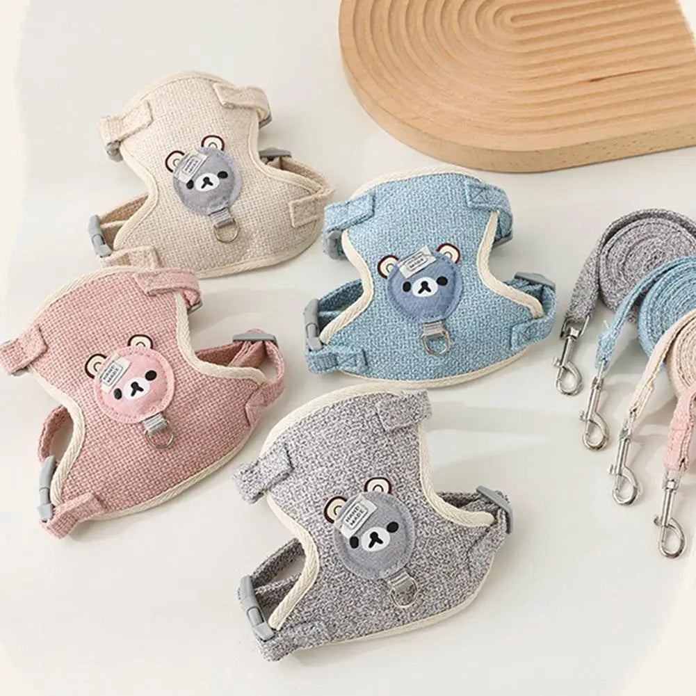 Lovely Small Dog Vest Chest Strap Harness Leash- Collar/Leashes