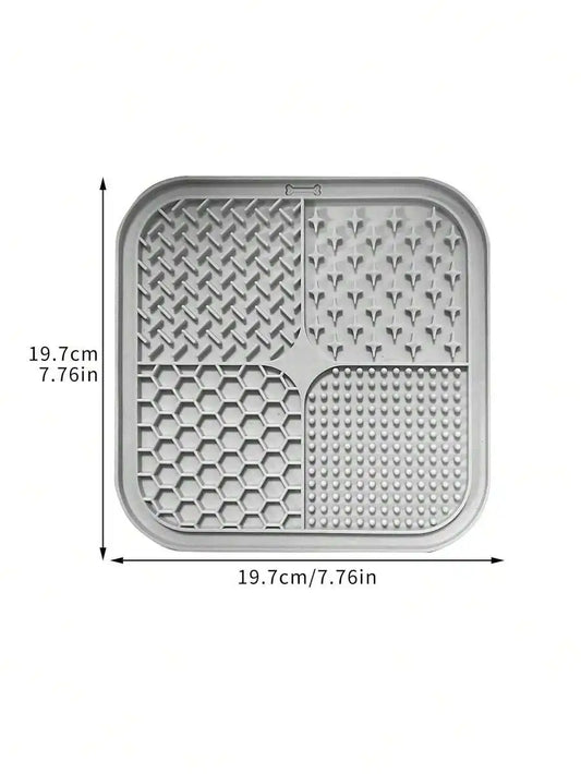 1pc Silicone Pet Slow Food Bowl Mat-For Dogs or Cats- Anti-Choking- Licking Pad With Suction Cup Design-Pet Bowls/Feeding