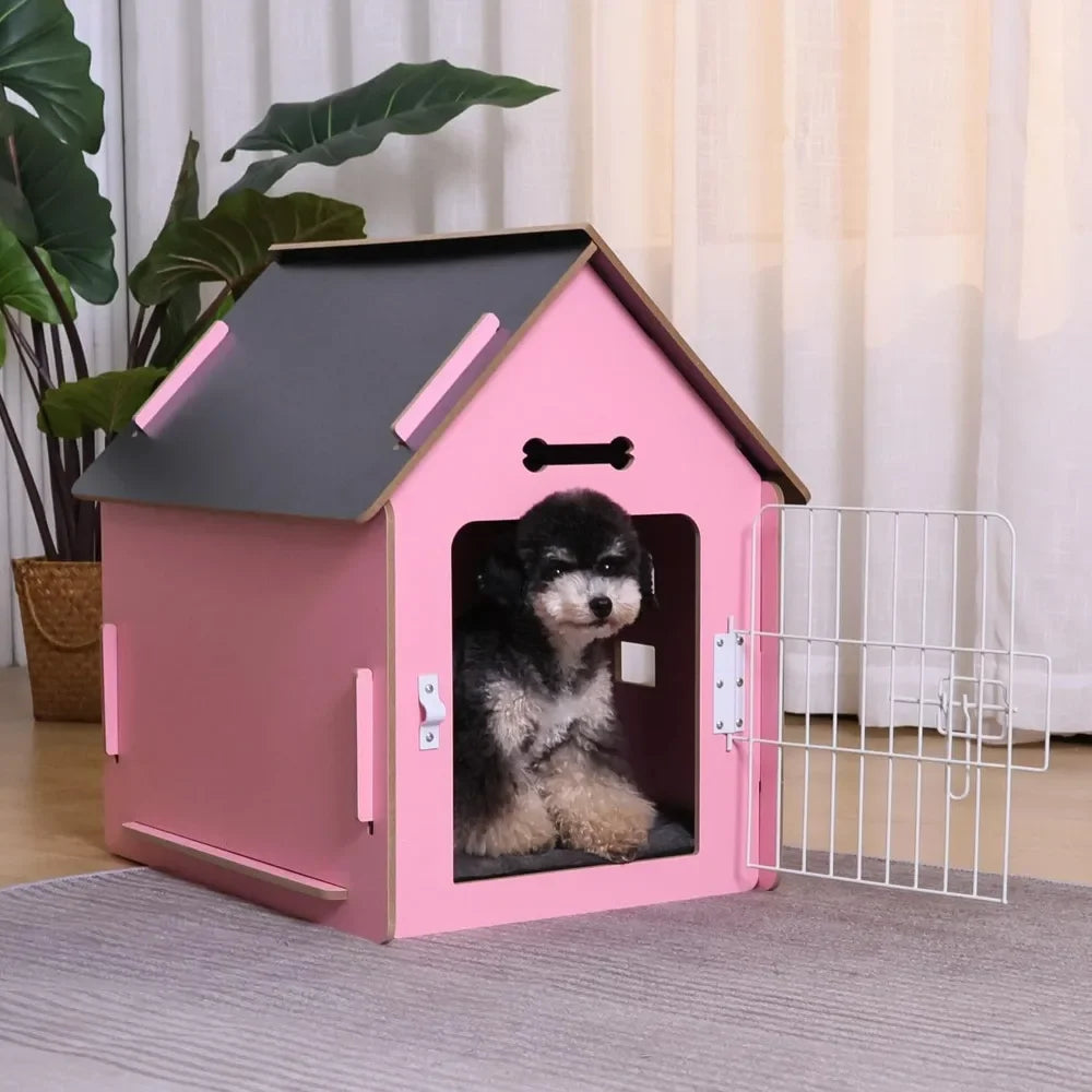 Cute Dog House- Indoor for Small Dogs-Cozy Wooden Design- Small Indoor Bed House