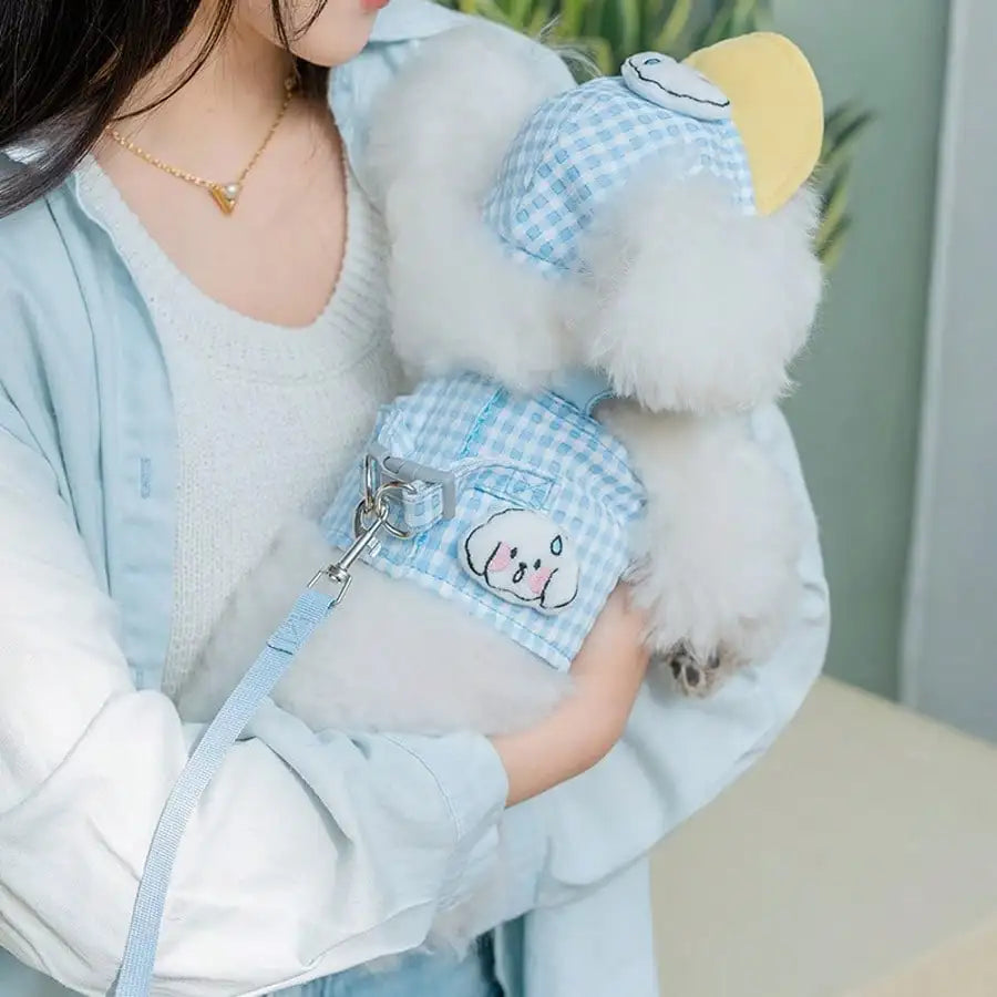 Adorable Hoodie Dog Harness Leash Set- Adjustable- Washable- Sizes S to XL-Collars/Leashes