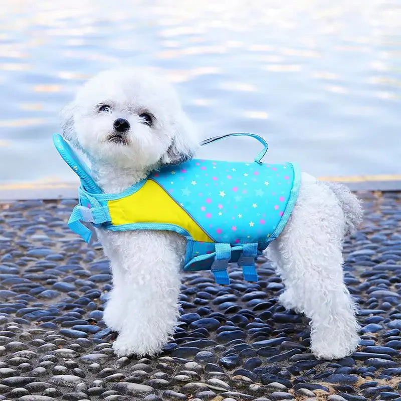 Summer Life Vest with Handle- Buoyancy Clothes-with  Head Rest- Reflective-Adjustable-Sizes XS-XXL-Pet Accessories