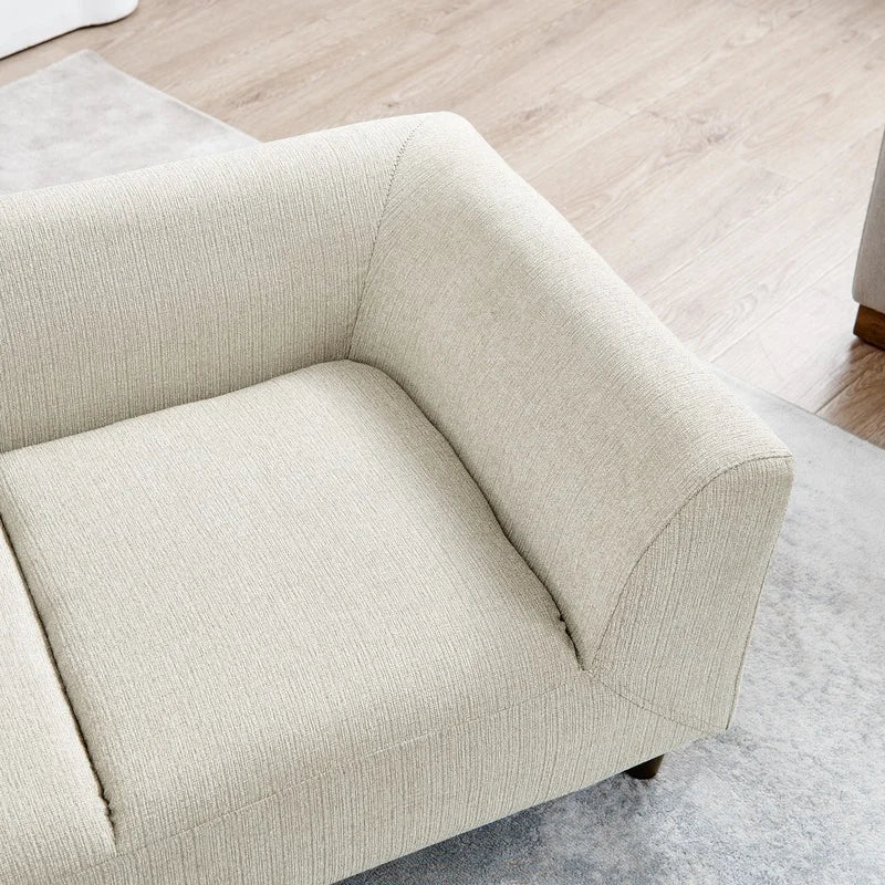 Modern Beige Rectangular Dog Sofa with Backrest and Armrests for Small Medium to Large Size Dogs- Soft Cushion- Beds & Blankets