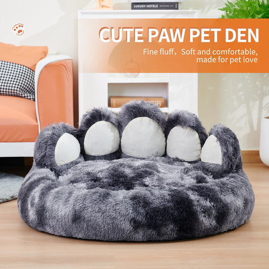 Cozy Comfy Pet Dog Bed- Paw Shape Warm Dog Bed- Fluffy Dog Bed- Deep Sleeping Warm Thickened