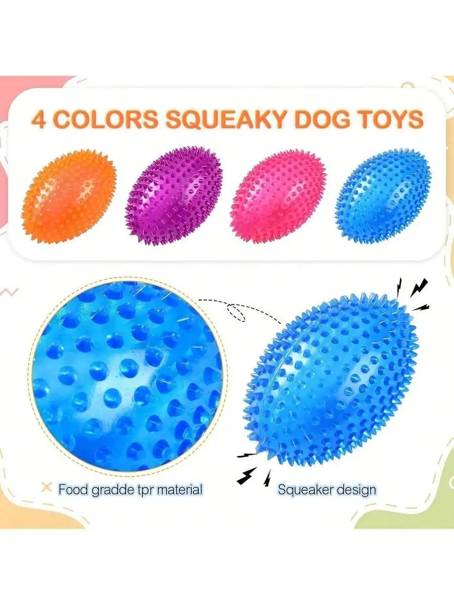 4.5 Inch Spiked Chew Ball-Squeaky- Dog Toys
