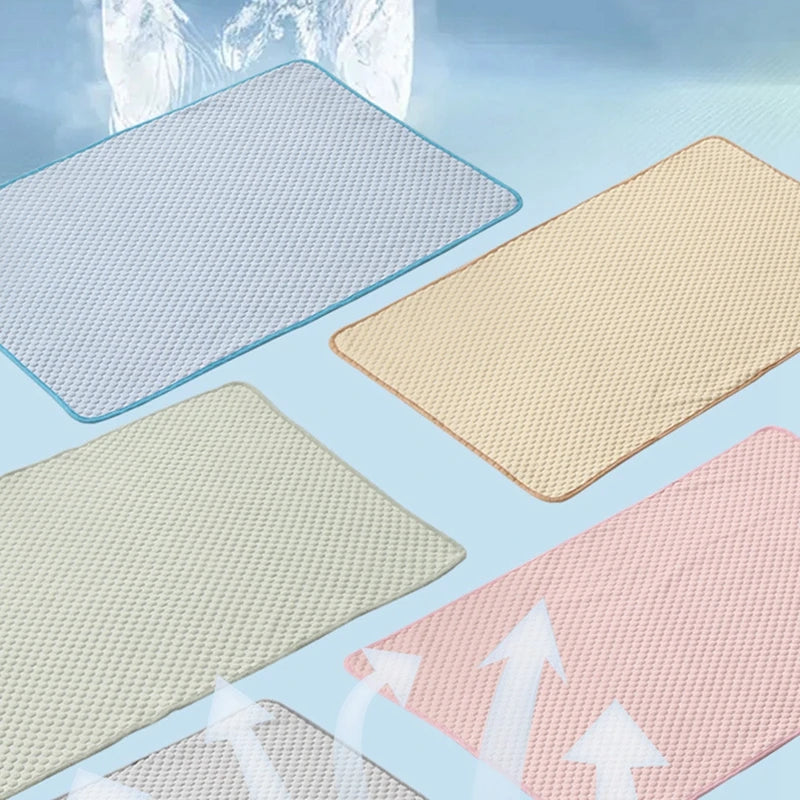 Dog Cooling Mat- Summer Pet Sleeping Pad- Moisture-proof Mattress Cushion- Breathable Blanket