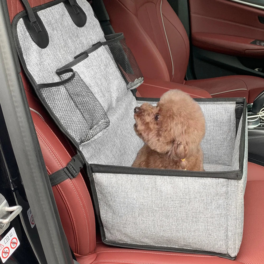 Dog Car Seat-Puppy Booster Seat for Car Front Seat with Storage Pockets-Pet Booster Car Seat for Small to Medium Dog-Pet Car Seats