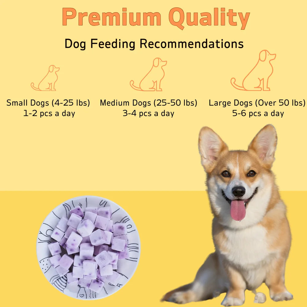 Yogurt Dog Treats-100g/3.53oz-  Fruit Cubes- Made With real Yogurt/Fruit- Healthy- Easily Digestible-Pet Bowls/Feeding