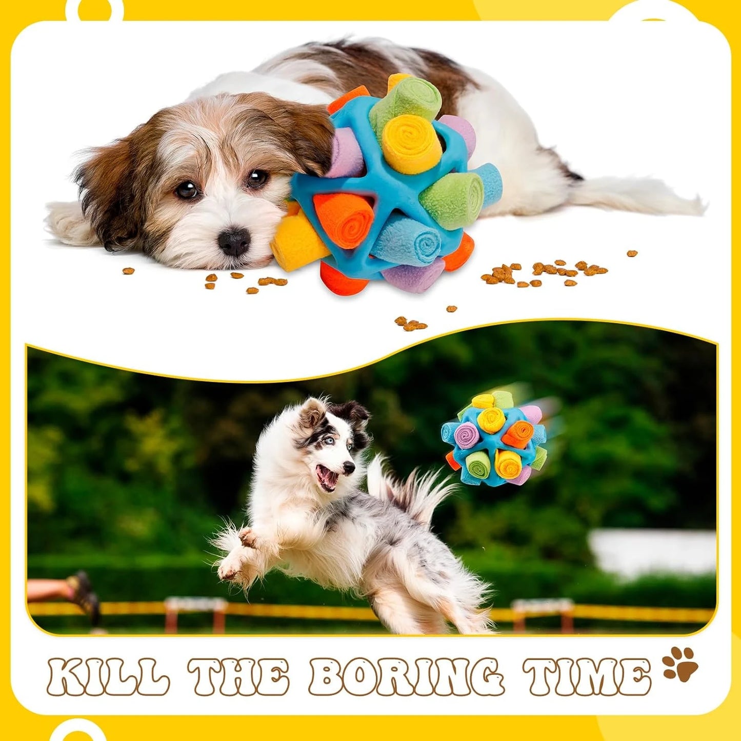 Colorful Vibrant and Long-lasting Dog Toy Ball - Perfect Chew for Small to Medium Breeds Resilient Interactive T