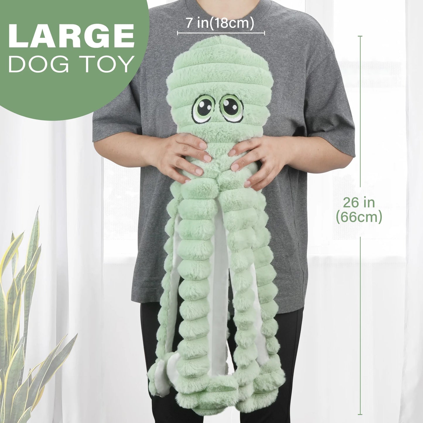 Octopus Design Dog teeth Grinding Squeaky Plush Toy- Chewing Toy- Interactive- For S M L Dogs-Dog Toys