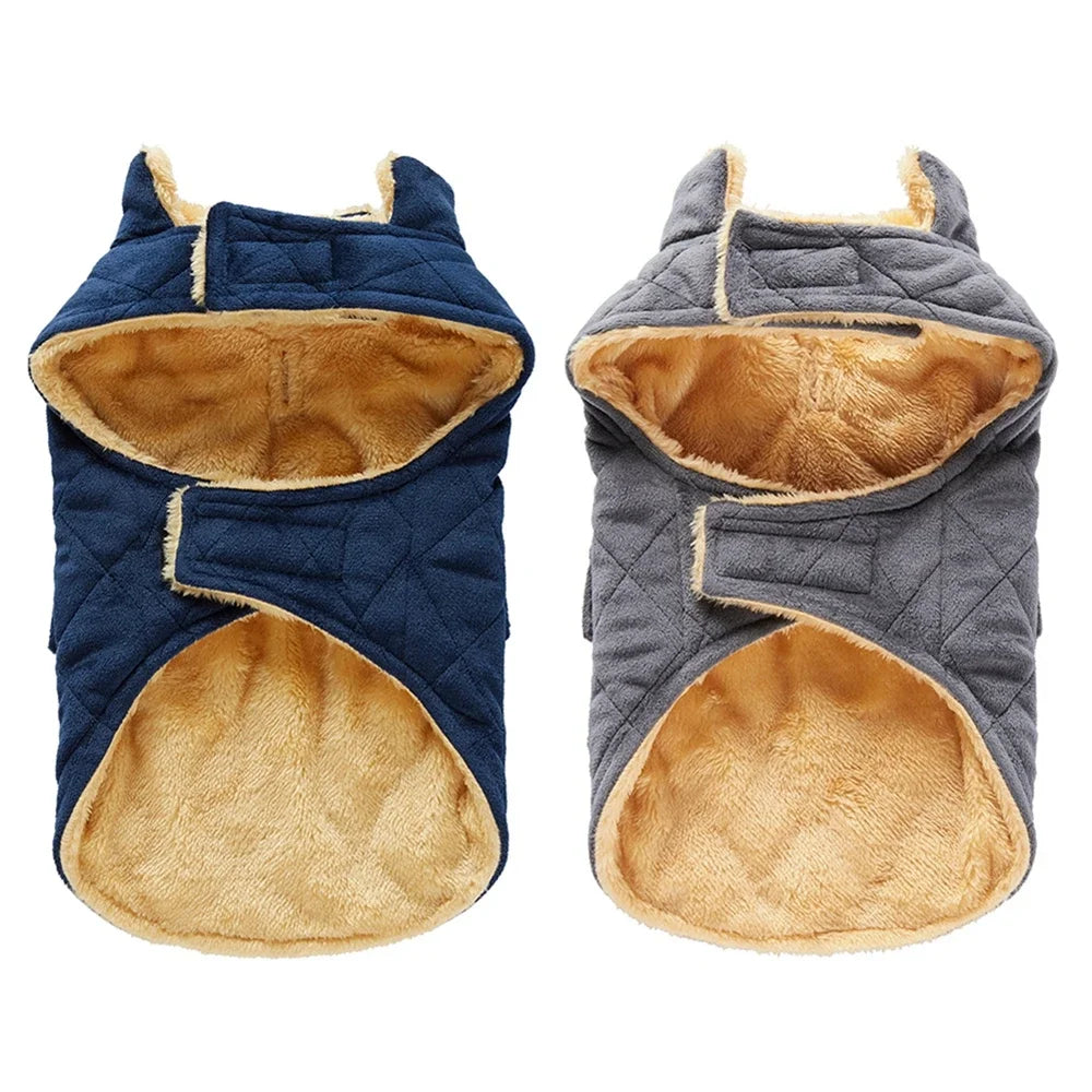 Soft Winter Warm Plush Jackets for Dogs- Thickness -Double Pockets -Fashionable- Dog Coats Puppy Clothes for SML Dogs-Costumes/Apparel
