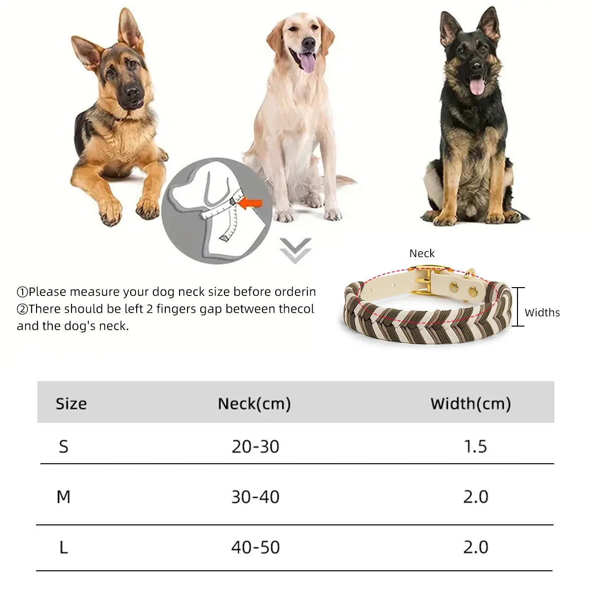 Handmade Knitted Design Colorful Reflective Dog Collar-For S M L Dogs-Collars/Leashes