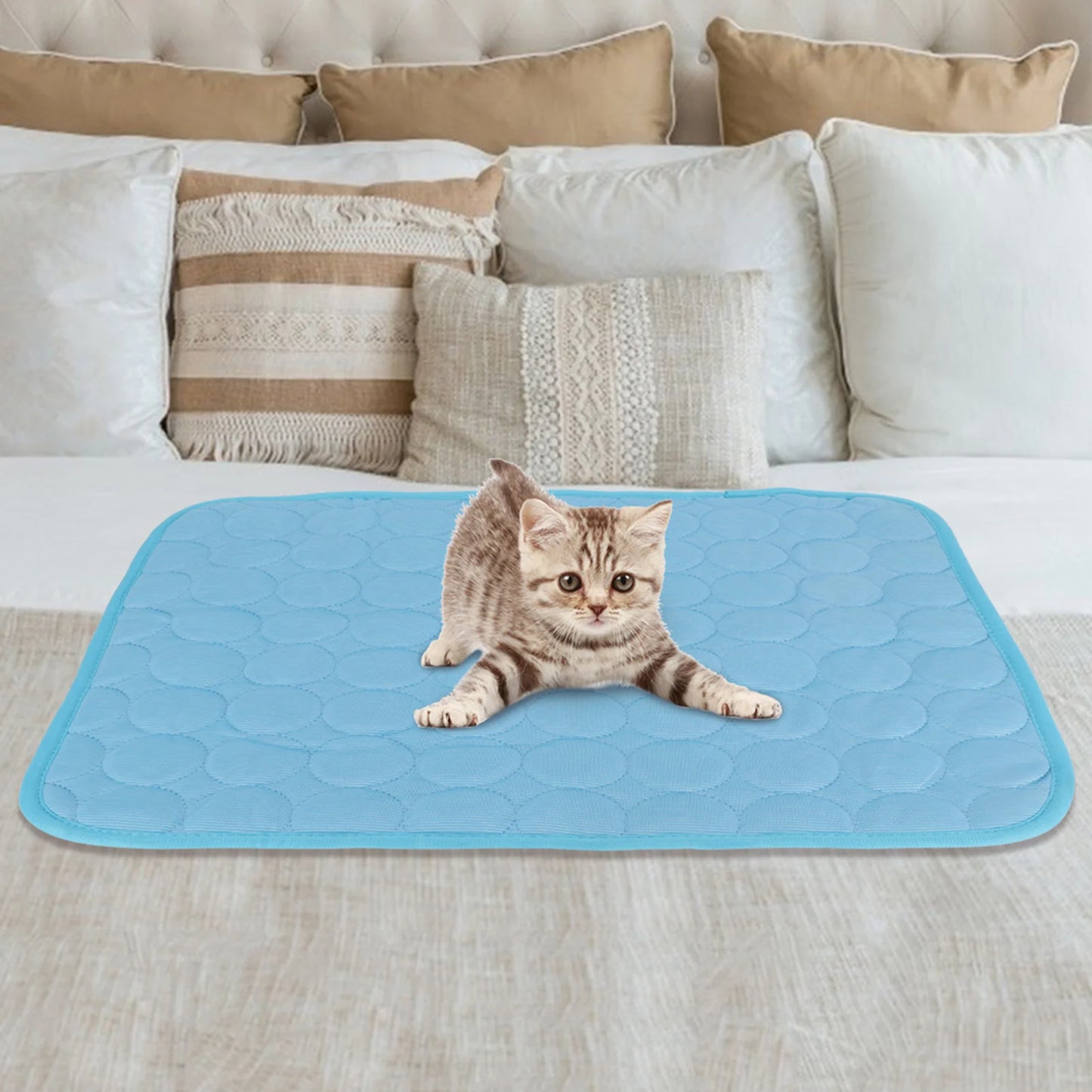 Cooling Mat for Dogs- Pet Self Cooling Pillow - Hot Weather Bed Cooling Mat