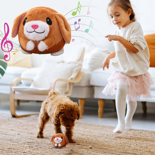 Cartoon Pig Active Moving Talking Pet Plush Toy- Washable Dog Ball- USB Rechargeable Interactive Dog Toy