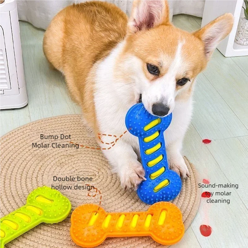 Dog Chew Toy- Teeth Cleaning Molar Stick- Rubber Bone- Toy  Interactive Stick Dog Chewing Bite Toys-Dog Toys