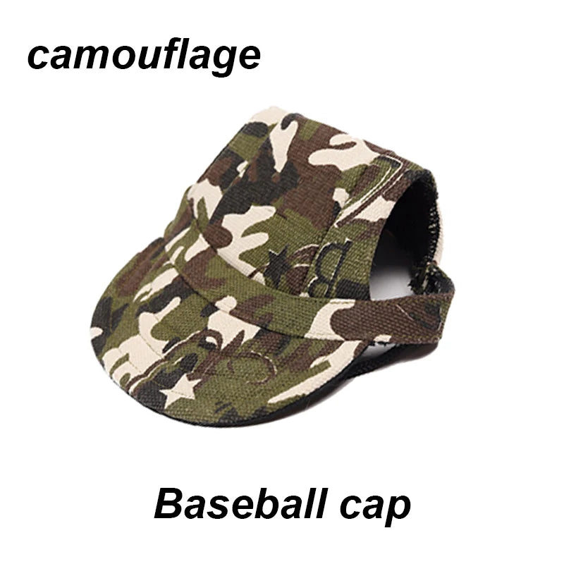 Dog Sunscreen Baseball Cap- Outdoor Sports Hat With Ear Holes- Adjustable- For Small Medium Dogs Cats Caps