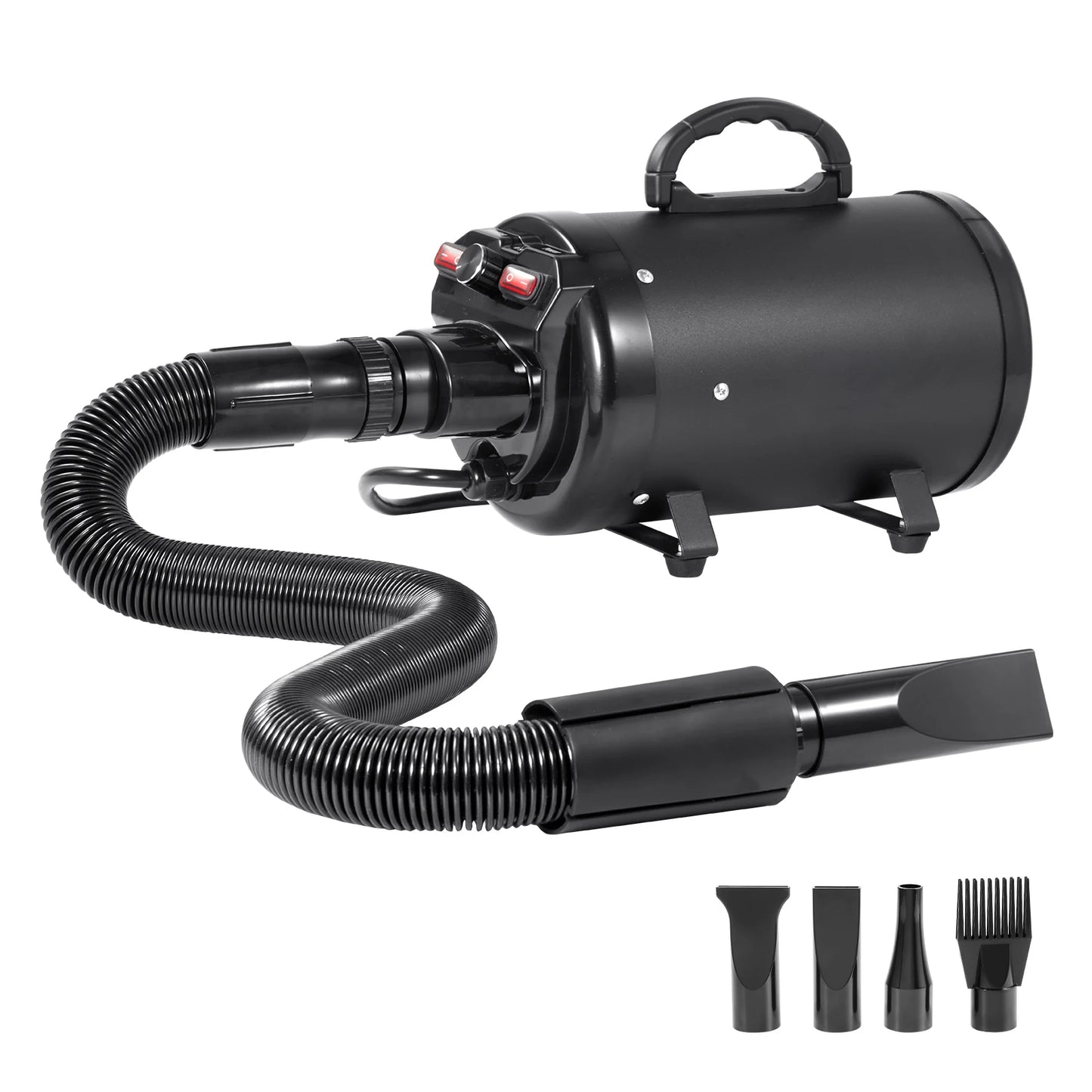 Dog Blow dryer- 2000W/2.7HP- Adjustable Speed Temperature Control with 4 Nozzle- Extendable Hose- Pet Grooming