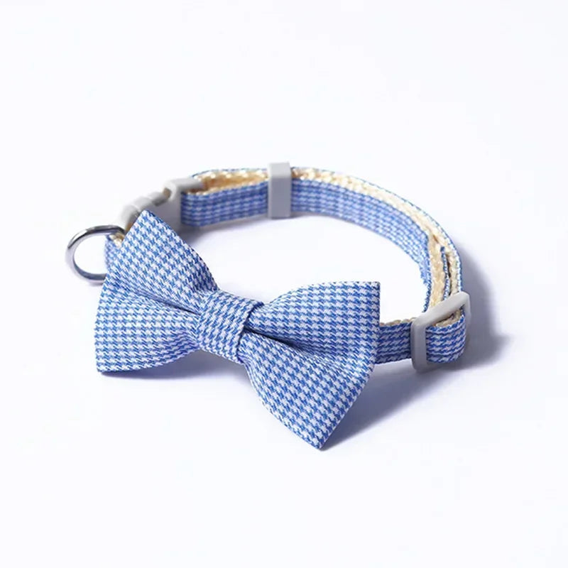 Plaid Bow Tie Collar- Adjustable Neck Collar For Small Dogs -Costume/Apparel