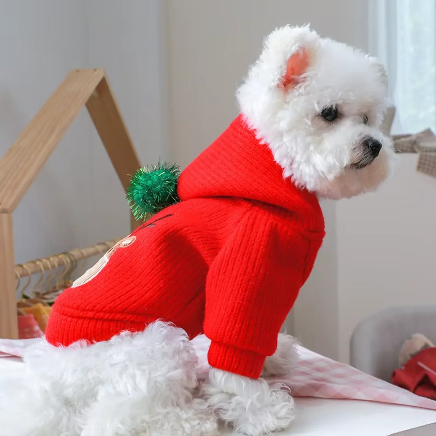 Christmas Reindeer Skirt Dress- Warm -Winter-Small Dog Clothes