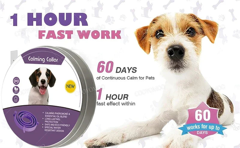 New Release Dog Calming Pheromone Collar -Relieve Anxiety- Adjustable- Comfortable Collar -Collars/Leashes