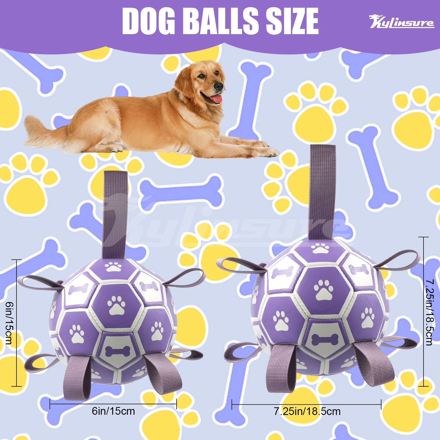 Dog Toys Soccer Ball with Straps-Interactive Dog Toys for Tug of War- Birthday Gifts- Water Toy- Durable--Dog Toys
