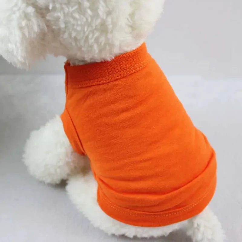 Pure Cotton Dog Vest Shirts- sizes  XS-3XL- Soft Thin T-Shirt-Costumes/Apparel