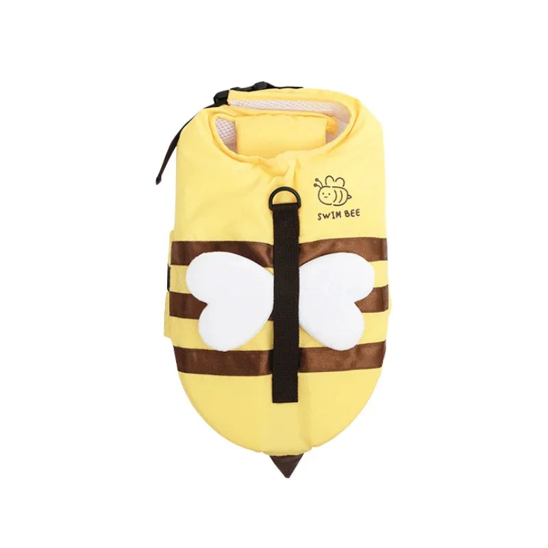 Little Bee Dog Swimsuit- Waterproof-Life Jacket- Breathable-Harness- Swimming Safety-Sizes SML-Costumes/Apparel