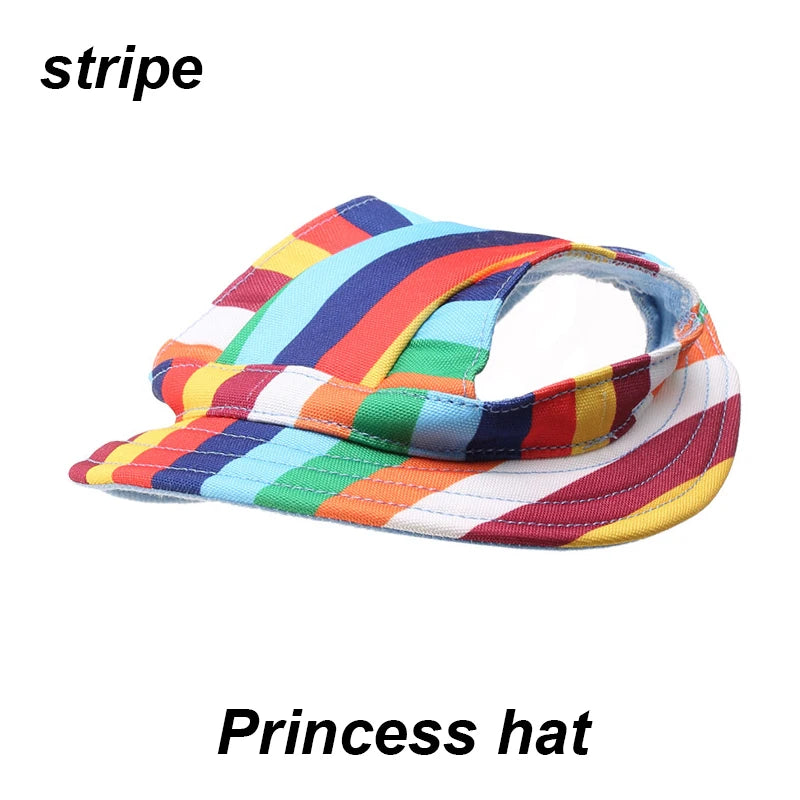 Dog Sunscreen Baseball Cap- Outdoor Sports Hat With Ear Holes- Adjustable- For Small Medium Dogs Cats Caps