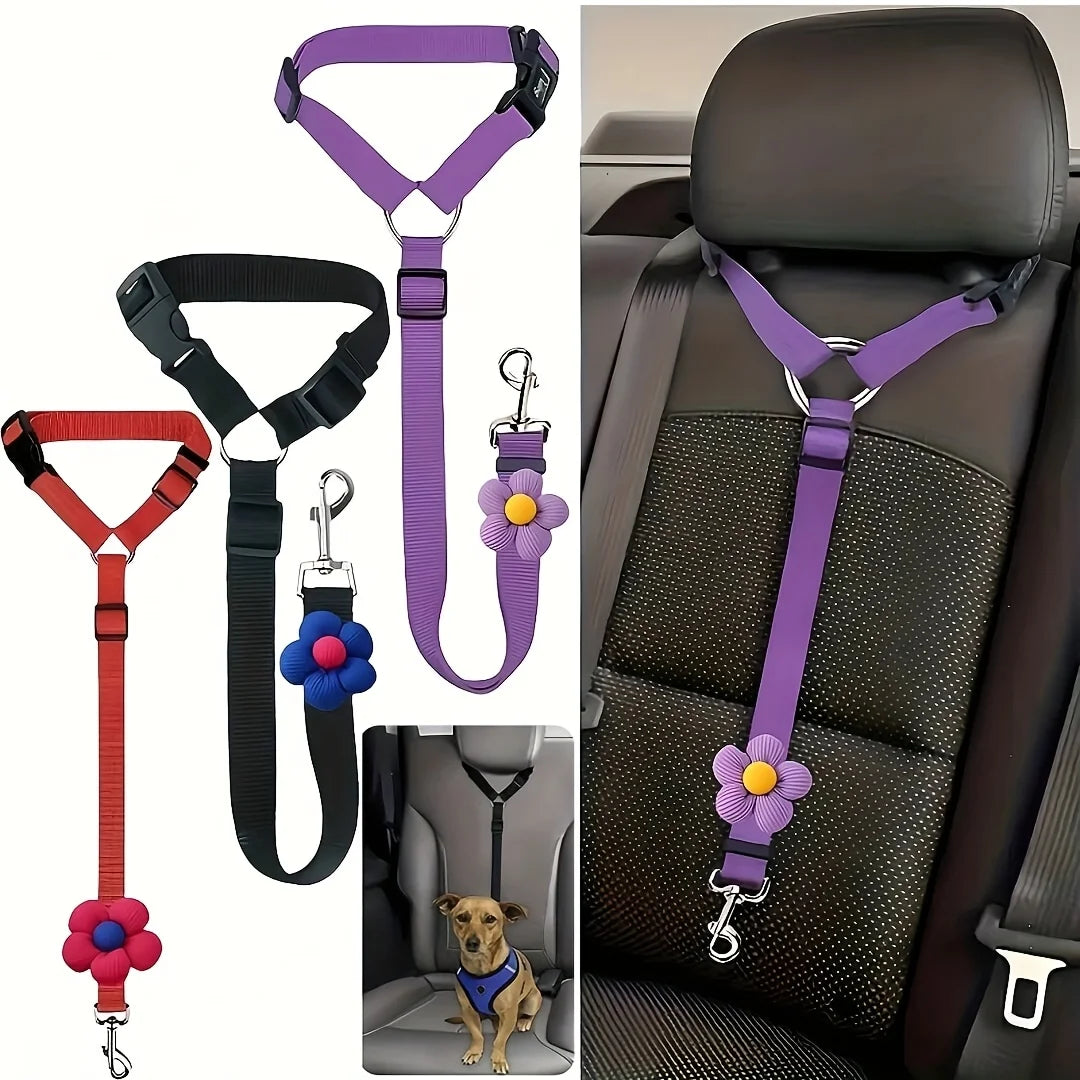 Dog Seat Belt for Vehicle- Secure Pet Car Tether Safety Leash for Dogs-Collars/Leashes