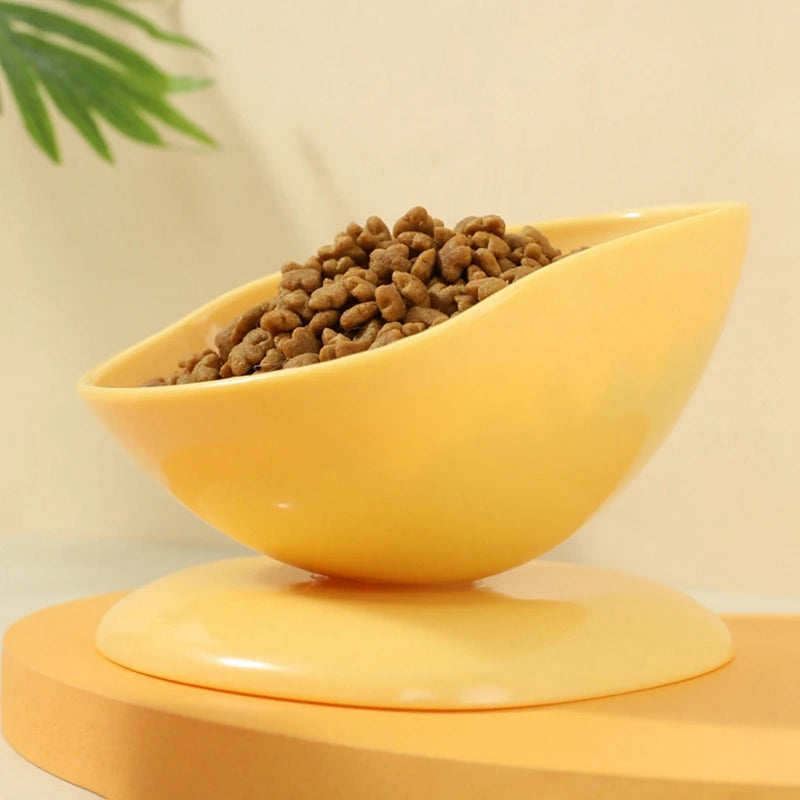 Tilted Raised Posture Food Bowl- Neck Protection- Anti- Vomiting 15 Degree Elevated Slanted Stand Pet Bowls