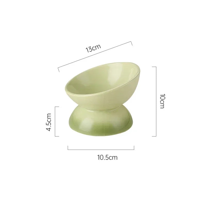 Tilted  Puppy Food  Feeders- Gradient Ceramic- Raised Eating Pet Dogs Drinking or Feeding- Small