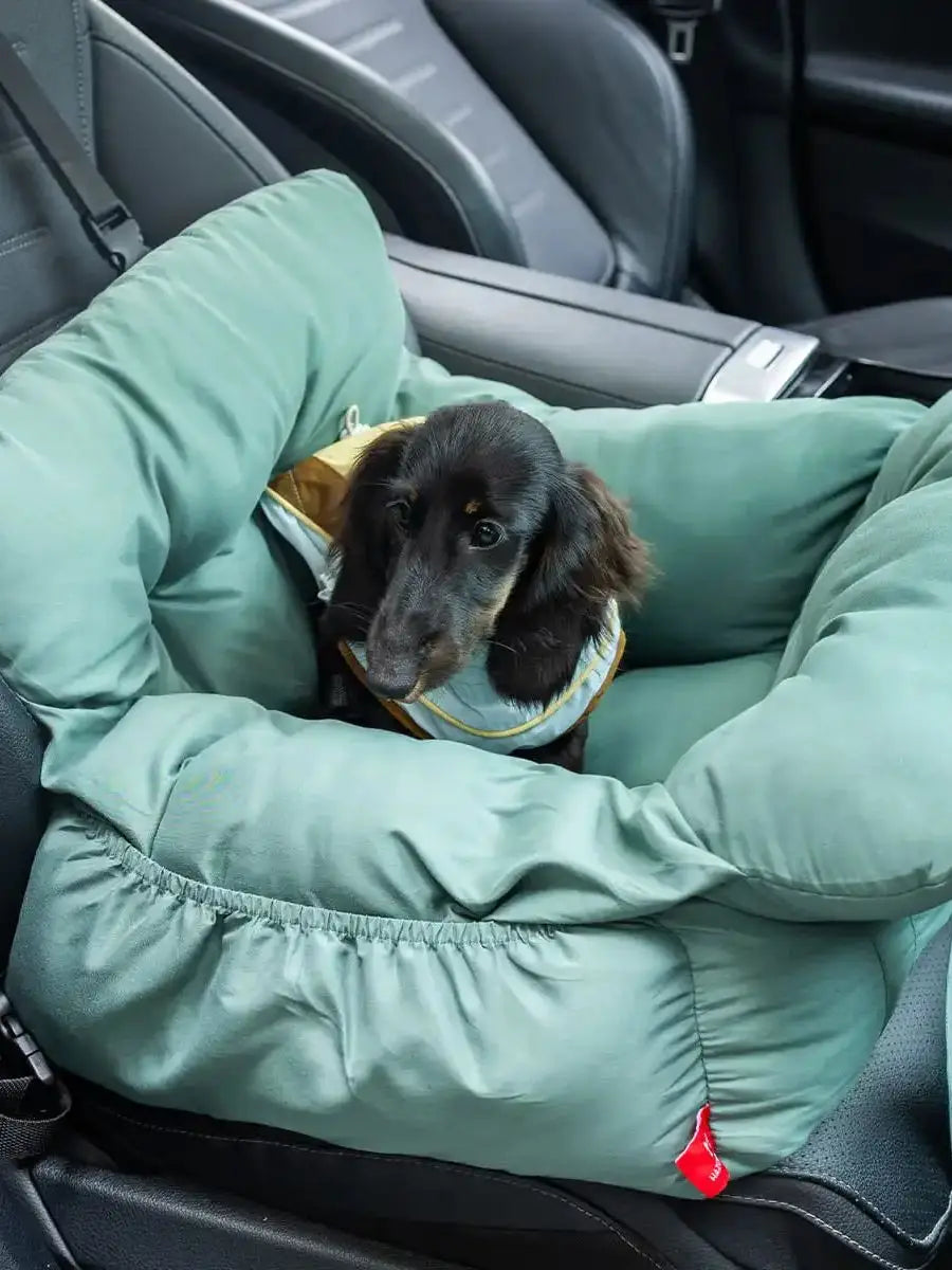 2-in-1 Dog Car Seat/ Carrier Bag - Detachable with Handles and Safety Belt- Travel Dog Booster Seat for Small Medium Dogs Cats