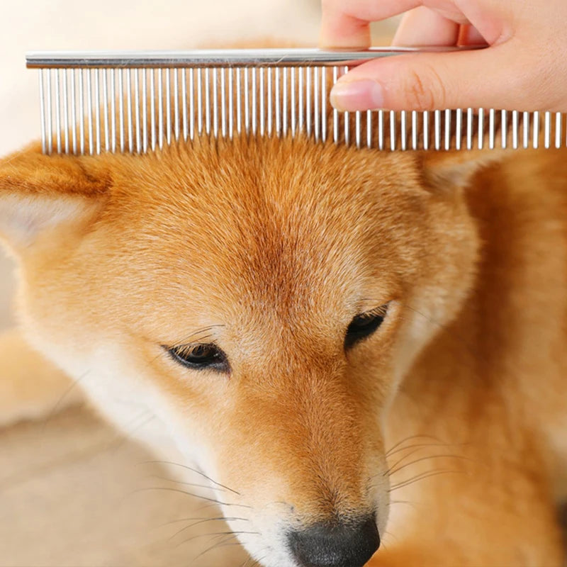 Stainless Steel Dog Comb-Long Thick Hair- Fur Removal-16/19cm- Pet Grooming