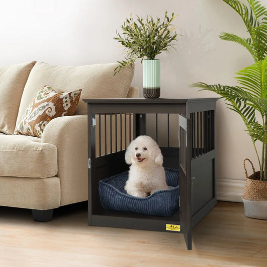 Wooden Dog Crate Kennel- Bed Night Stand- End Table- Wood Furniture Brown New